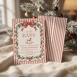 Roter Streifen Santa Baby Shower Weihnachten Einladung