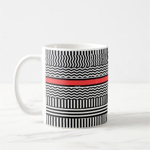 Roter Streifen schwarz und weiß Kaffeetasse