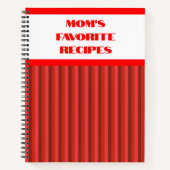 Roter Streifen Spiralrezeptur-Notebook Notizblock (Vorderseite)