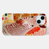 Roter Streifen Zebra Collage Kunst - Spaß und Farb Case-Mate iPhone Hülle (Rückseite (Horizontal))