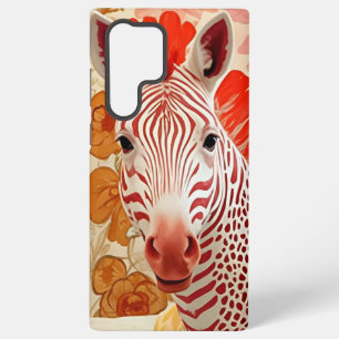 Roter Streifen Zebra Collage Kunst - Spaß und Farb Samsung Galaxy Hülle