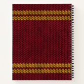 Roter Strick-Look Stripmuster Notizblock (Rückseite)