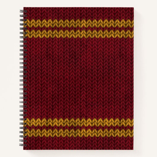 Roter Strick-Look Stripmuster Notizblock (Vorderseite)