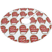 Roter Strick Zucker Keks Mitten Weihnachtsgebäck Polyester Weihnachtsbaumdecke (Schrägansicht)