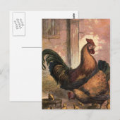 Roter Strohhalm, Braune Hen und Baby Chips Postkarte (Vorne/Hinten)