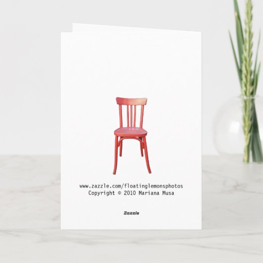 Roter Stuhl Geburtstagskarte Karte (Rückseite)