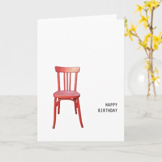 Roter Stuhl Geburtstagskarte Karte (Gelbe Blume)