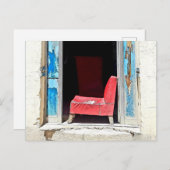 ROTER STUHL POSTKARTE (Vorne/Hinten)