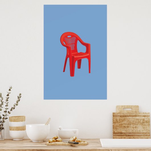 Roter Stuhldruck Poster (Küche)