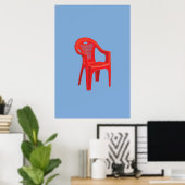 Roter Stuhldruck Poster (Heimbüro)