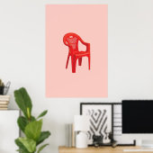 Roter Stuhldruck  Poster (Heimbüro)
