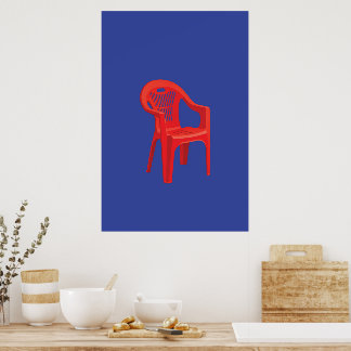 Roter Stuhldruck Poster