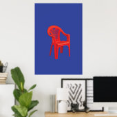 Roter Stuhldruck Poster (Heimbüro)