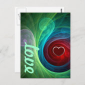 Roter Sturm Floral Moderne Abstrakte Kunst Liebe M Postkarte (Vorne/Hinten)