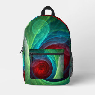 Roter Sturm Floral Modernes Abstraktes Kunstfarbmu Bedruckter Rucksack