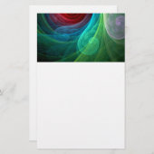 Roter Sturm Floral Modernes Abstraktes Kunstfarbmu Briefpapier (Vorne/Hinten)