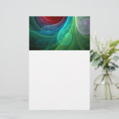 Roter Sturm Floral Modernes Abstraktes Kunstfarbmu Briefpapier (Stehend Vorderseite)