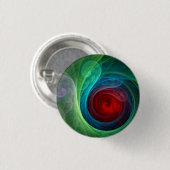 Roter Sturm Floral Modernes Abstraktes Kunstfarbmu Button (Vorne & Hinten)