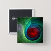 Roter Sturm Floral Modernes Abstraktes Kunstfarbmu Button (Vorne & Hinten)