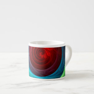 Roter Sturm Floral Modernes Abstraktes Kunstfarbmu Espressotasse