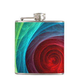 Roter Sturm Floral Modernes Abstraktes Kunstfarbmu Flachmann