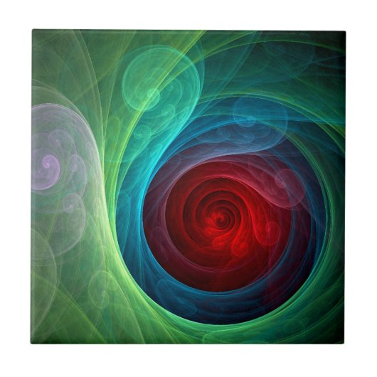 Roter Sturm Floral Modernes Abstraktes Kunstfarbmu Fliese (Vorderseite)