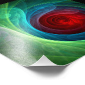 Roter Sturm Floral Modernes Abstraktes Kunstfarbmu Fotodruck (Ecke)