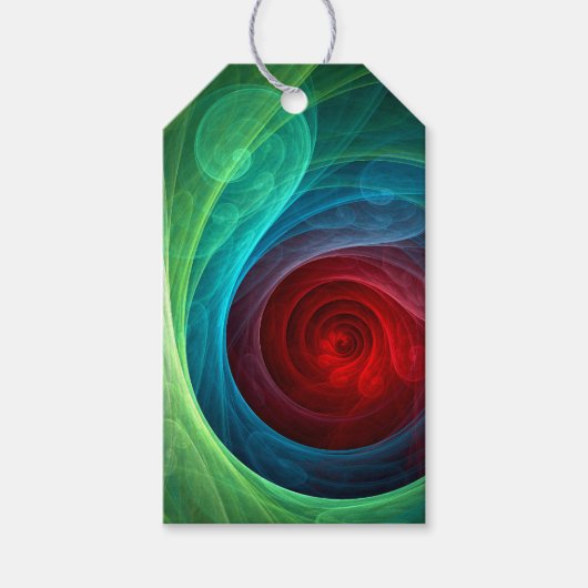 Roter Sturm Floral Modernes Abstraktes Kunstfarbmu Geschenkanhänger (Vorderseite)