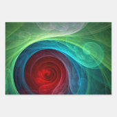 Roter Sturm Floral Modernes Abstraktes Kunstfarbmu Geschenkpapier Set (Vorderseite 2)
