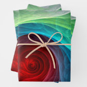 Roter Sturm Floral Modernes Abstraktes Kunstfarbmu Geschenkpapier Set (Beispiel)