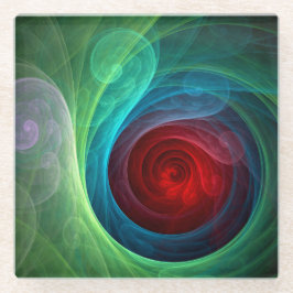 Roter Sturm Floral Modernes Abstraktes Kunstfarbmu Glasuntersetzer