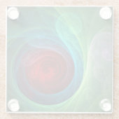 Roter Sturm Floral Modernes Abstraktes Kunstfarbmu Glasuntersetzer (Rückseite)