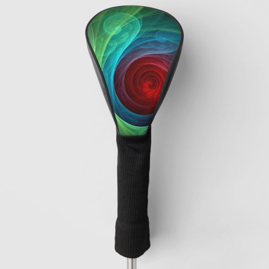 Roter Sturm Floral Modernes Abstraktes Kunstfarbmu Golf Headcover (Vorderseite)
