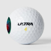 Roter Sturm Floral Modernes Abstraktes Kunstfarbmu Golfball (Logo)