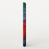 Roter Sturm Floral Modernes Abstraktes Kunstfarbmu iPhone Hülle (Linke Seite)