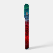 Roter Sturm Floral Modernes Abstraktes Kunstfarbmu iPhone Hülle (Linke Seite)