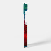 Roter Sturm Floral Modernes Abstraktes Kunstfarbmu iPhone Hülle (Linke Seite)