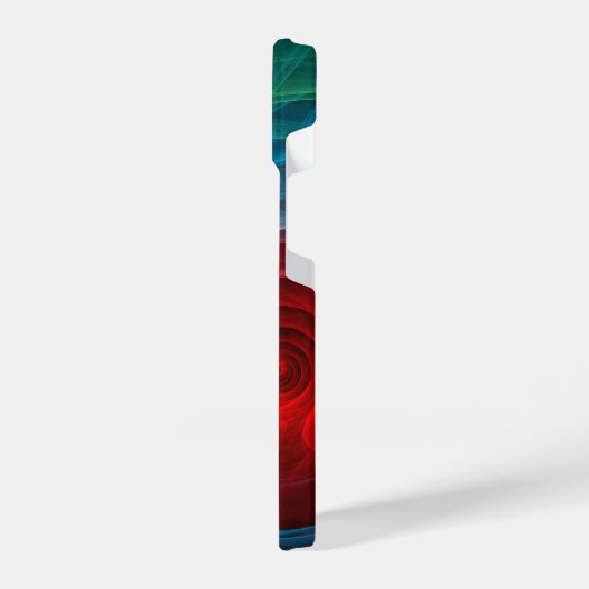 Roter Sturm Floral Modernes Abstraktes Kunstfarbmu iPhone Hülle (Linke Seite)