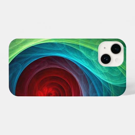 Roter Sturm Floral Modernes Abstraktes Kunstfarbmu iPhone Hülle (Rückseite (Horizontal))