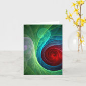 Roter Sturm Floral Modernes Abstraktes Kunstfarbmu Karte (Gelbe Blume)