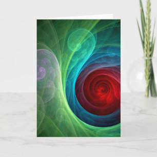 Roter Sturm Floral Modernes Abstraktes Kunstfarbmu Karte