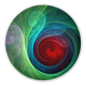 Roter Sturm Floral Modernes Abstraktes Kunstfarbmu Keramikknauf (Vorderseite)