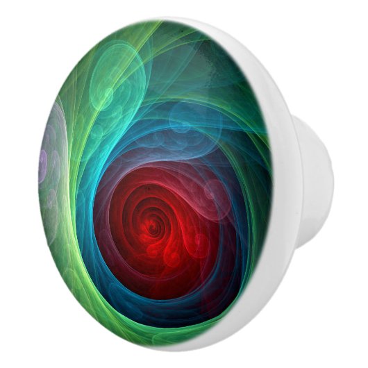 Roter Sturm Floral Modernes Abstraktes Kunstfarbmu Keramikknauf (Rechts)