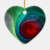 Roter Sturm Floral Modernes Abstraktes Kunstfarbmu Keramikornament (Hinten)