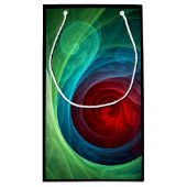 Roter Sturm Floral Modernes Abstraktes Kunstfarbmu Kleine Geschenktüte (Rückseite)