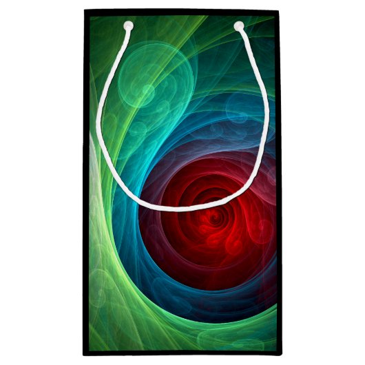 Roter Sturm Floral Modernes Abstraktes Kunstfarbmu Kleine Geschenktüte (Rückseite)