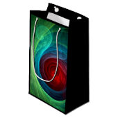 Roter Sturm Floral Modernes Abstraktes Kunstfarbmu Kleine Geschenktüte (Vorderseite Schrägansicht)