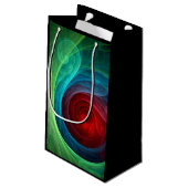 Roter Sturm Floral Modernes Abstraktes Kunstfarbmu Kleine Geschenktüte (Rückseite Schrägansicht)