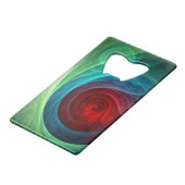 Roter Sturm Floral Modernes Abstraktes Kunstfarbmu Kreditkarten Flaschenöffner (Rückseite Schrägansicht)