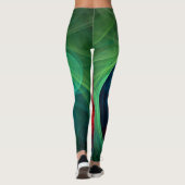 Roter Sturm Floral Modernes Abstraktes Kunstfarbmu Leggings (Rückseite)